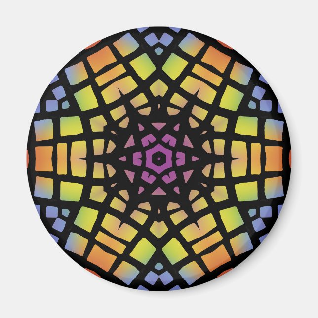 Radial Stained Glass Pattern: Magnet (Front)