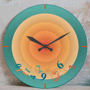 Radial Sun Retro Large Clock