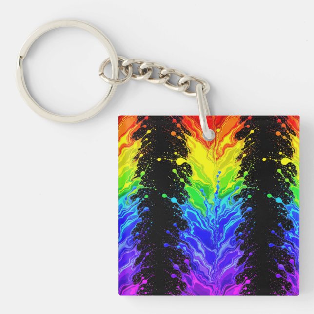 “Radiance” – An Abstract Pride Pattern  Keychain (Front)