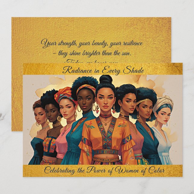 Radiance in Every Shade – Intl. Women of Colour Da Holiday Card (Front/Back)