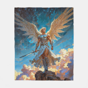 Radiance of Justice Archangel Michael Fleece Blanket