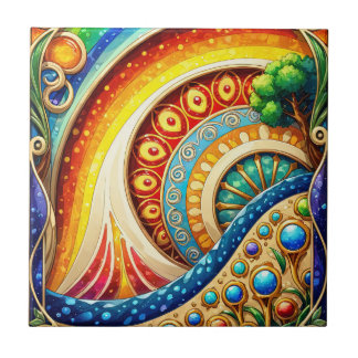 Radiant Abstract Art Tile