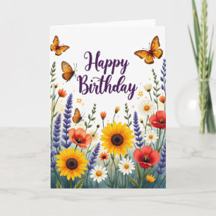 Radiant Amber Birthday Card
