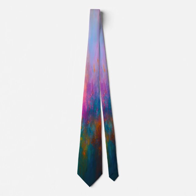 Radiant Ascent - Abstract Drips Tie (Front)
