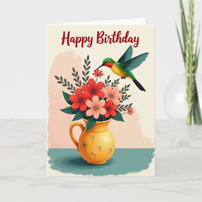 Radiant Avian Birthday Card (Front)