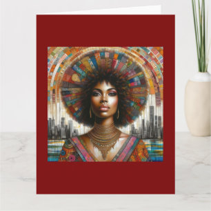Radiant Beauty: Stunning African American Woman  Card