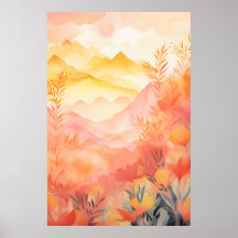 Radiant Beginnings: Sunrise, Mountains, Flowers