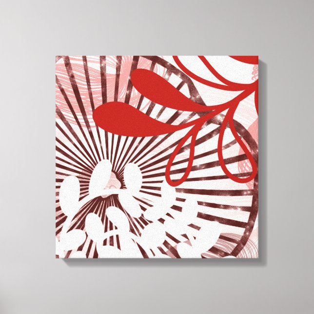 Radiant Bloom – Abstract Botanical Geometry Art Canvas Print (Front)