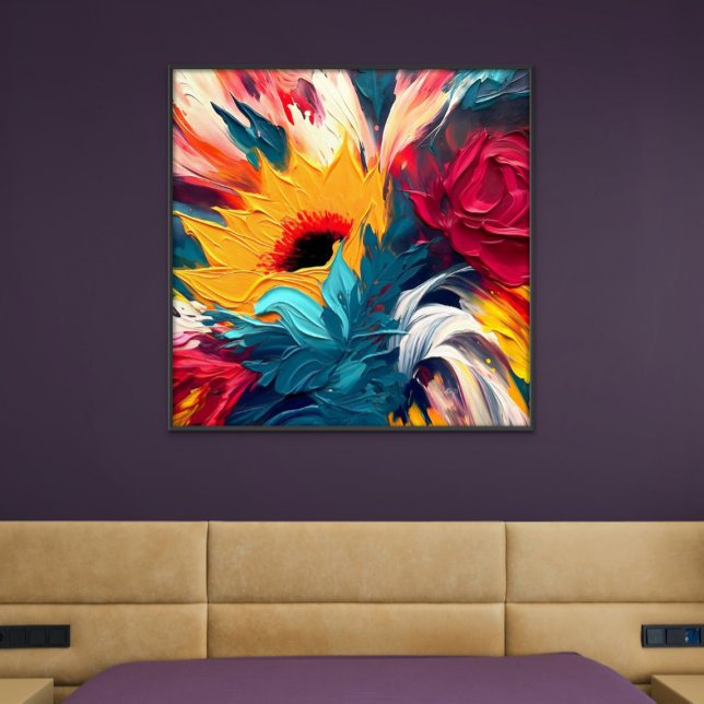 Radiant Bloom – Bold Abstract Floral Expression Canvas Print (Radiant Bloom – Bold Abstract Floral Expression)