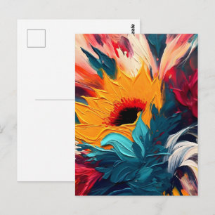 Radiant Bloom – Bold Abstract Floral Expression Postcard