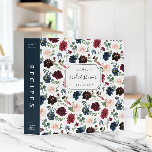 Radiant Bloom Bridal Shower Recipe Binder