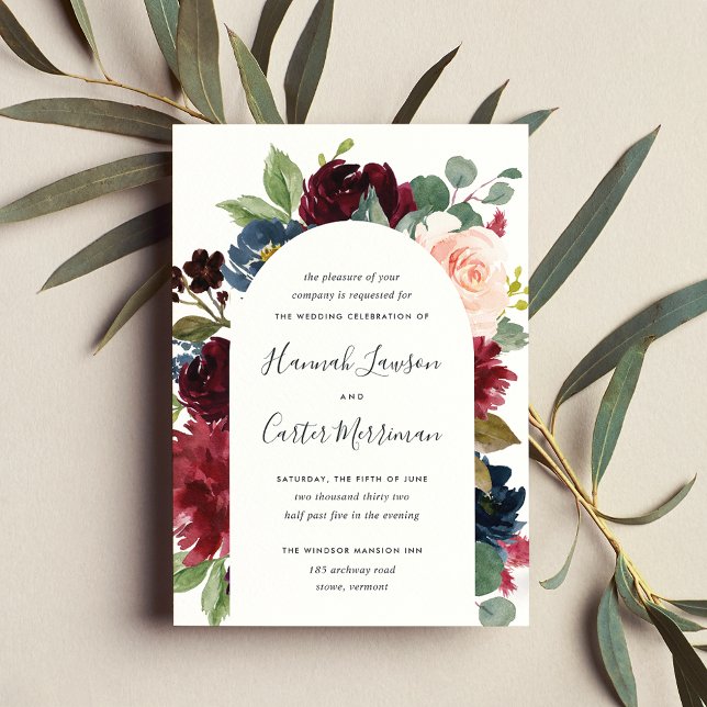 Radiant Bloom Floral Arch Wedding Invitation (Creator Uploaded)