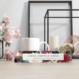 Radiant Bloom   Modern Watercolor Floral Nameplate