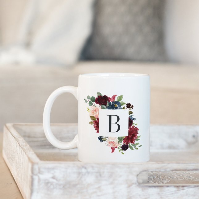 Radiant Bloom Monogram Coffee Mug (Creator Uploaded)