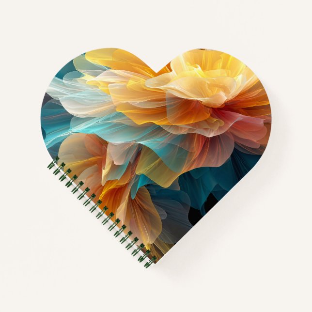 Radiant Bloom of Ethereal Petals in Light Notebook (Front)