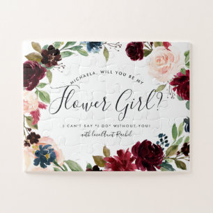 Radiant Bloom   Personalized Be My Flower Girl Jigsaw Puzzle