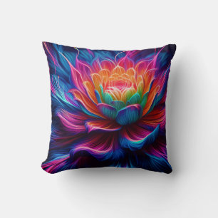 Radiant Bloom Pulse Throw Pillow