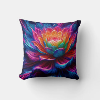 Radiant Bloom Pulse Throw Pillow