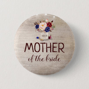 Radiant Bloom Rustic Mason Jar Wedding 2 Inch Round Button