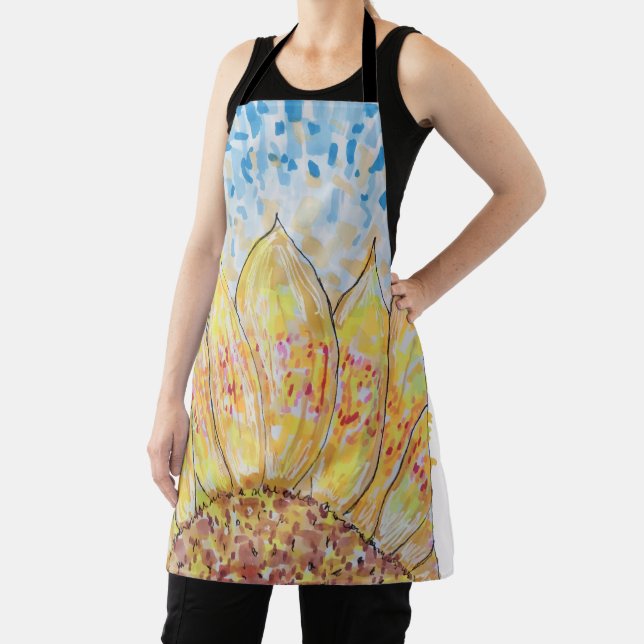 Radiant Bloom Sunflower Apron (Insitu)
