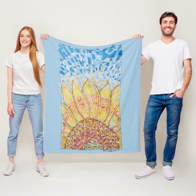 Radiant Bloom Sunflower Fleece Blanket (In Situ)