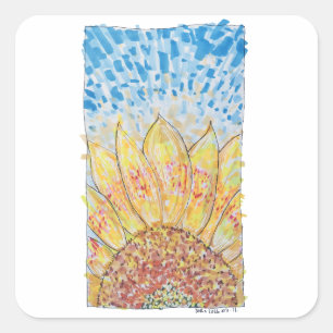 Radiant Bloom Sunflower Square Sticker