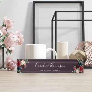Radiant Bloom Watercolor Floral Nameplate