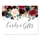 Radiant Bloom Wedding Cards & Gifts Sign