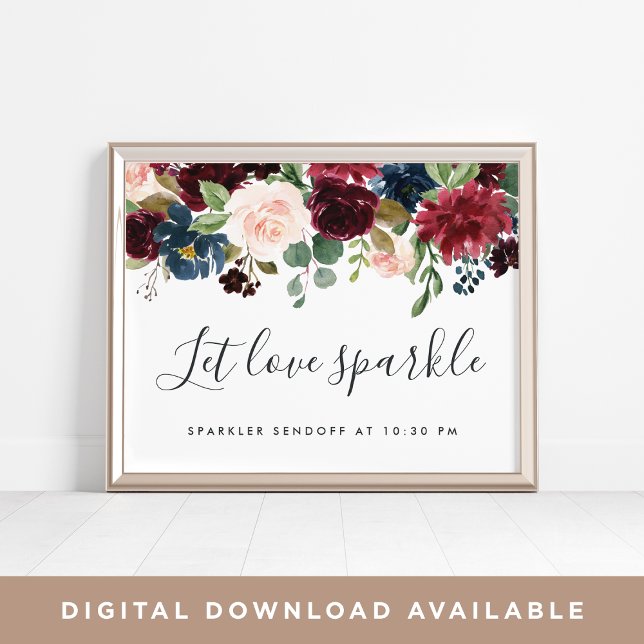 Radiant Bloom Wedding Sparkler Sendoff Sign (Creator Uploaded)