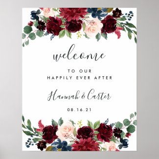 Radiant Bloom Wedding Welcome Poster