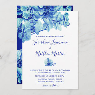 Radiant Blue Orchids Wedding Invitation