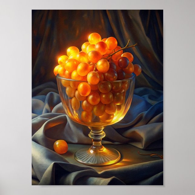  "Radiant Bunch: Orange Grapes in Transparency". Poster (Front)