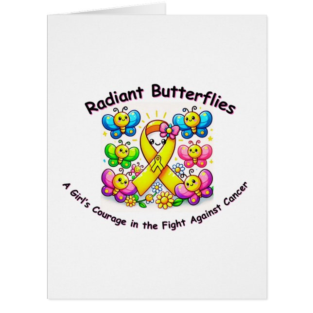 "Radiant Butterflies – Yellow Ribbon Card" (Front)