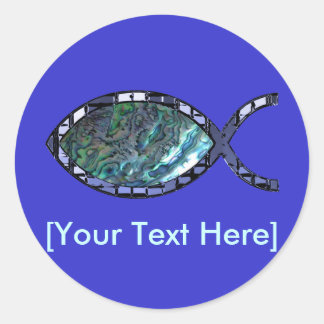 Radiant Christian Fish Symbol Classic Round Sticker
