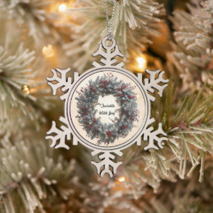 "Radiant Christmas Ring" Snowflake Pewter Christmas Ornament