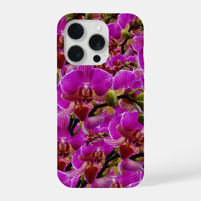 Radiant Clusters: The Magenta Orchid Symphony, iPhone Case (Back)