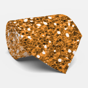 Radiant Copper Gold Glitter Shimmer Neck Tie