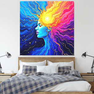 Radiant Cosmic Mind Awakening Canvas Print