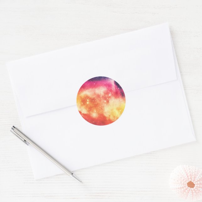 Radiant Cosmic Nebula Classic Round Sticker (Envelope)