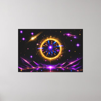 Radiant Cosmic Portal | Neon Galaxy Stretched Canv Canvas Print