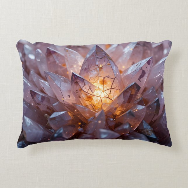 Radiant Crystal Heart Accent Pillow (Front)