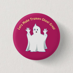Radiant Cute Trumpy Ghost 1 Inch Round Button