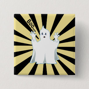 Radiant Cute Trumpy Ghost 2 Inch Square Button