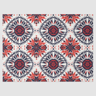 Radiant Cyan "Cosmic Interlock" Pattern Tissue Pap Paper