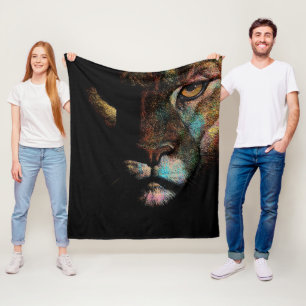 Radiant Darkness - Fearful Elegance Lioness Fleece Blanket