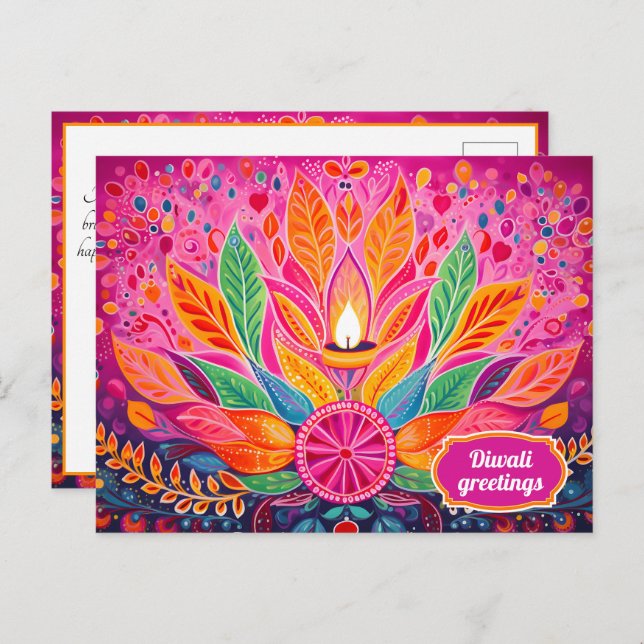 Radiant Diwali Delight Postcard (Front/Back)