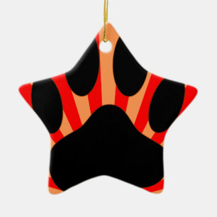 Radiant Dog Paw Print Ceramic Ornament