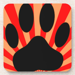 Radiant Dog Paw Print Coaster
