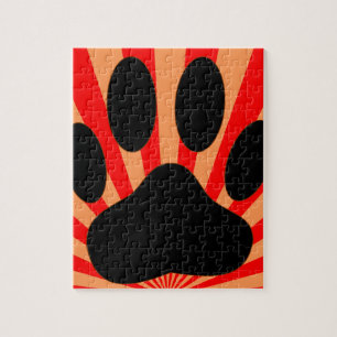 Radiant Dog Paw Print Jigsaw Puzzle