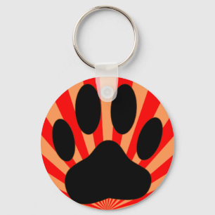 Radiant Dog Paw Print Keychain